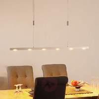 Sleek Sina LED pendant light, matt nickel, 119 cm