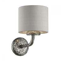 SLO0799/SI Sloane 1 Light Wall Light In Pewter With Silk Shade
