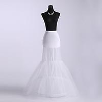 Slips Mermaid and Trumpet Gown Slip Floor-length 3 Tulle Netting Polyester White