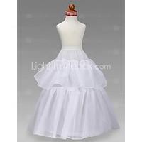 Slips A-Line Slip Ball Gown Slip Floor-length 2 Tulle Netting Taffeta White