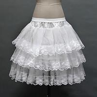 Slips Ball Gown Slip Knee-Length 3 Tulle Netting / Polyester Birdal Petticoats White