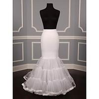 Slips Mermaid and Trumpet Gown Slip Tea-Length 3 Nylon / Tulle Netting / Tulle White