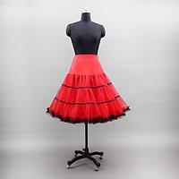 Slips Ball Gown Slip Knee-Length 3 Tulle Netting Polyester Lycra White Black Yellow Red