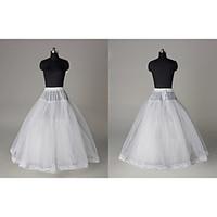 Slips A-Line Slip Tea-Length 3 Tulle Netting White