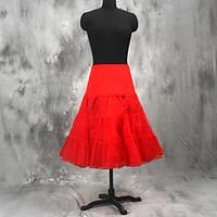 Slips A-Line Slip Ball Gown Slip Knee-Length 3 Tulle Netting White Black Red