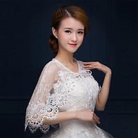 sleeveless lace partyevening casual capelets wedding wraps shawls