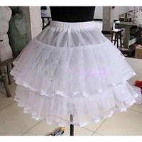 Slips Ball Gown Slip Knee-Length 2 Tulle Netting White