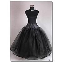 Slips A-Line Slip Ball Gown Slip Chapel Train Floor-length 3 Tulle Netting Black