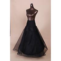 Slips A-Line Slip Floor-length Tea-Length 2 Tulle Netting Polyester Black