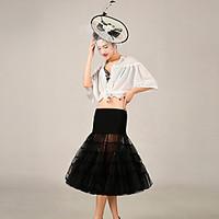 Slips Ball Gown Slip Knee-Length 5 Tulle Netting / Acrylic Wedding Petticoats Black / Red