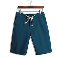 Slim Shorts Pants, Casual/Daily Simple Solid Mid Rise Zipper Cotton Inelastic Summer