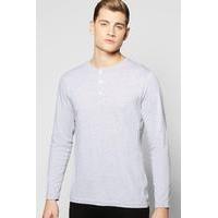 Sleeve Henley Lounge Top - grey