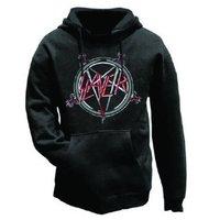slayer men pentagram hoodie black large