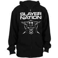 Slayer Men\'s Nation Long Sleeve Hoodie, Black, Medium