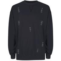 Slash Destroyed Ripped Front Sweatshirt in Navy