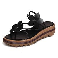 Slippers Flip-Flops Spring Summer Fall Toe Ring Creepers Comfort Light Soles Leatherette Outdoor Dress Casual Platform Creepers Flower