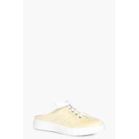 slip on lace up trainer lemon