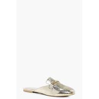 Slip On Loafer Mule Flat - gold