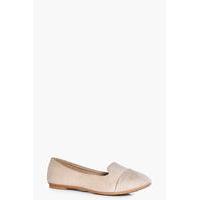 slipper toe cap ballet beige