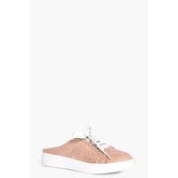 slip on lace up trainer blush