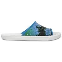 Slides Men Electric Blue/White CitiLane Roka Tropical Graphic s