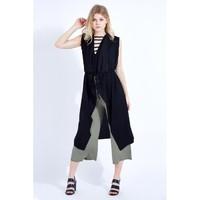 sleeveless soft duster jacket