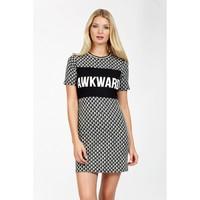 SLOGAN JACQUARD MINI DRESS