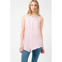 SLESS STRIPE LONGLINE SHIRT