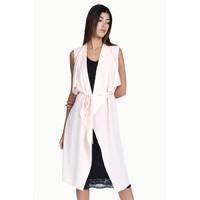 sleeveless soft duster jacket