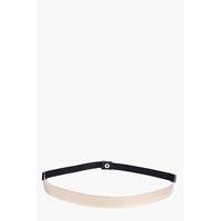 Slim Metal Plate Waist Belt - black