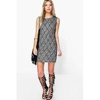 sleeveless boho shift dress black