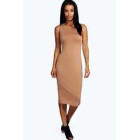 Sleeveless Midi Dress - tan