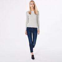 slim fit cropped jeans dark blue worn in