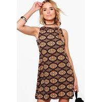 Sleeveless Paisley Shift Dress - multi