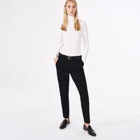 slim fit jersey piqu trousers black