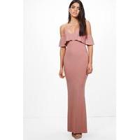 slinky double layer maxi dress rose