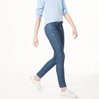 Slim Fit Cropped Dot Jeans - Mid Blue Worn In