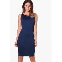 Sleeveless Tailored Dress - navy