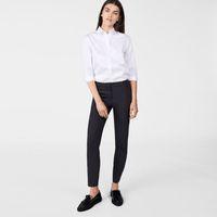 slim fit stretch wool pants black