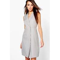 Sleeveless Collared Dress - grey