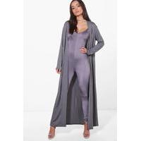 Slinky Unitard and Texture Duster Co-ord - smoke