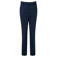 Slim Leg Wool Blend Trouser (Navy Check / 18L)