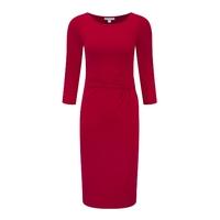 slash neck jersey dress scarlet 10