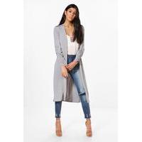 Slinky Ruched Sleeve & Back Duster - silver