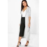 Slinky Maxi Trench - silver
