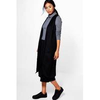 Sleeveless Duster & Culotte Set - black