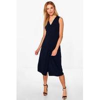 Sleeveless Tailored Jumpsuit - navy