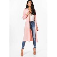 slinky ruched sleeve back duster blush