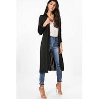 Slinky Ruched Sleeve & Back Duster - black