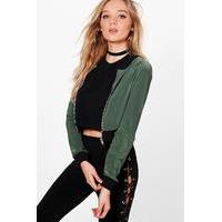 slinky crop bomber khaki